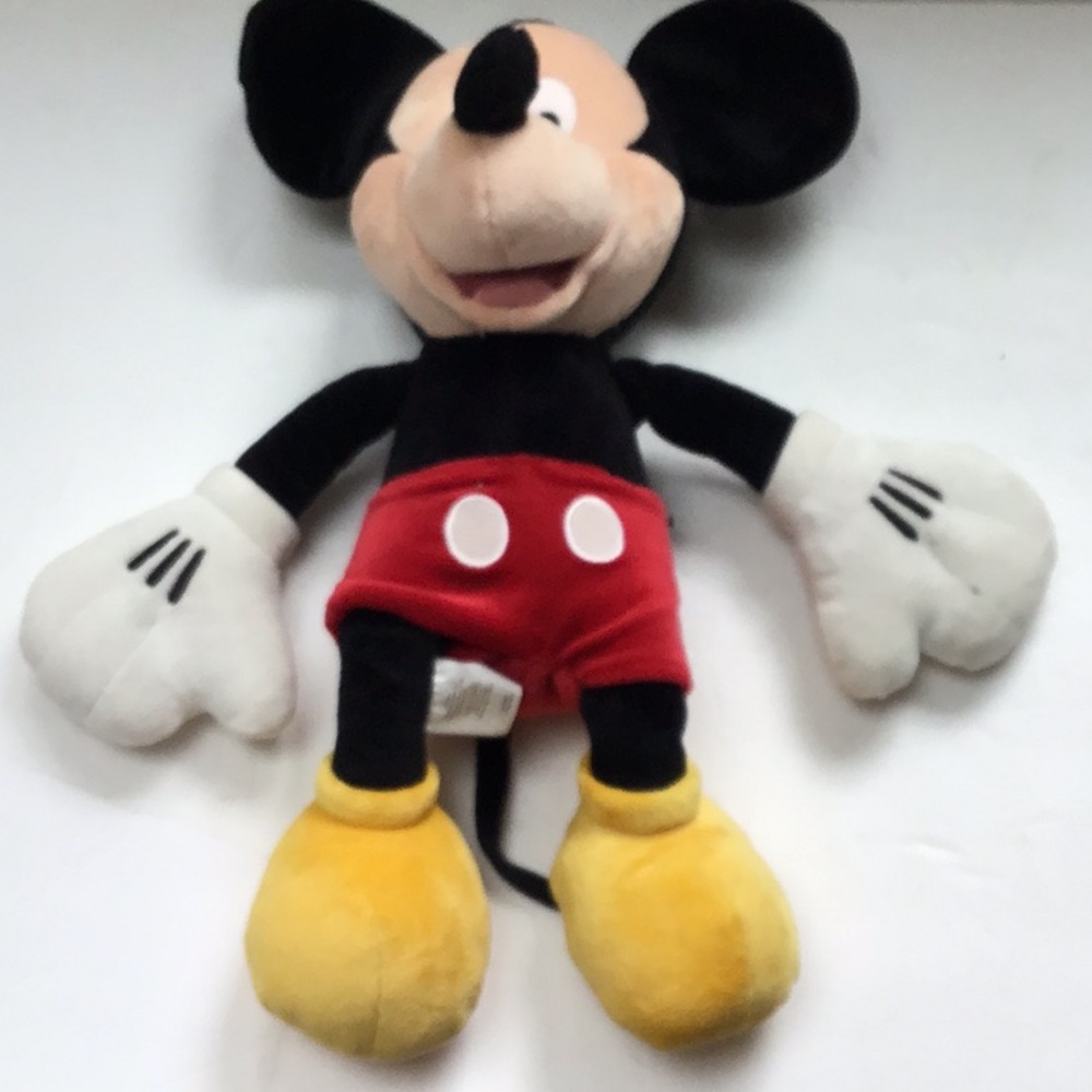 Disney Mickey Mouse Stuffed Animal Black & Red Plush‎